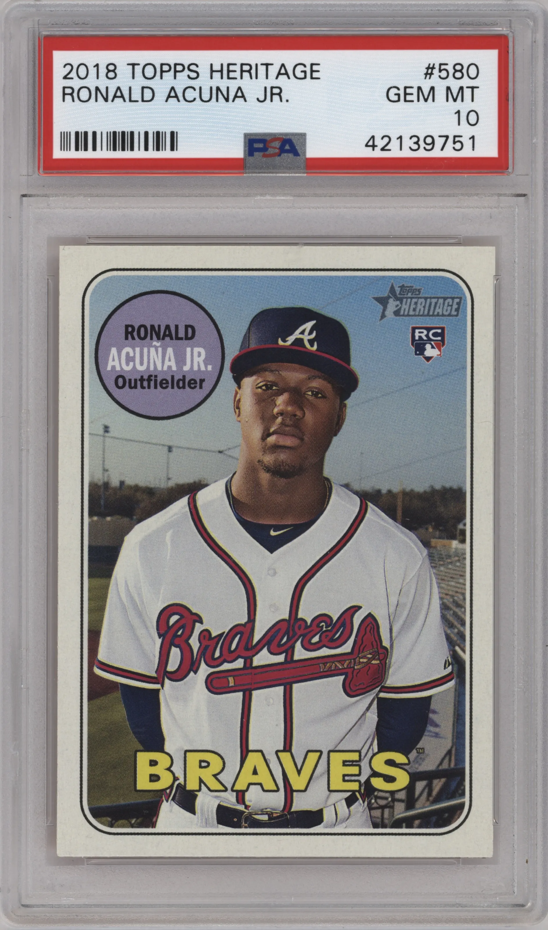2018 Topps Heritage High Number Ronald Acuna Jr. PSA 10