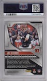 Joe Burrow from the 2024 Panini Prizm set featuring a Lazer Prizm parallel graded by PSA and given an overall grade of 10.