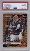 Joe Burrow from the 2024 Panini Prizm set featuring a Lazer Prizm parallel graded by PSA and given an overall grade of 10.