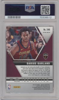 Darius Garland from the 2019-20 Panini Mosaic  set featuring a Pink Camo parallel graded by PSA and given an overall grade of 10.