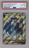 Copperajah V from the 2020 Pokemon SWSH set graded by PSA and given an overall grade of 10.