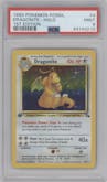 Dragonite from the 1999 Pokemon set graded by PSA and given an overall grade of 9.