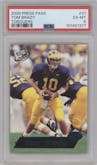 Tom Brady from the 2000 Press Pass set featuring a Torquers parallel graded by PSA and given an overall grade of 6.