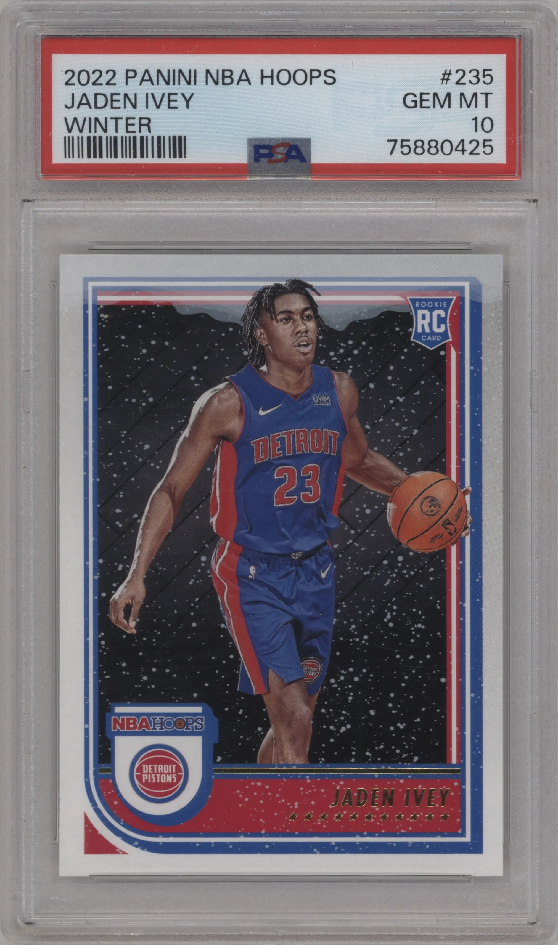 2022 Panini NBA Hoops Jaden Ivey Winter PSA 10