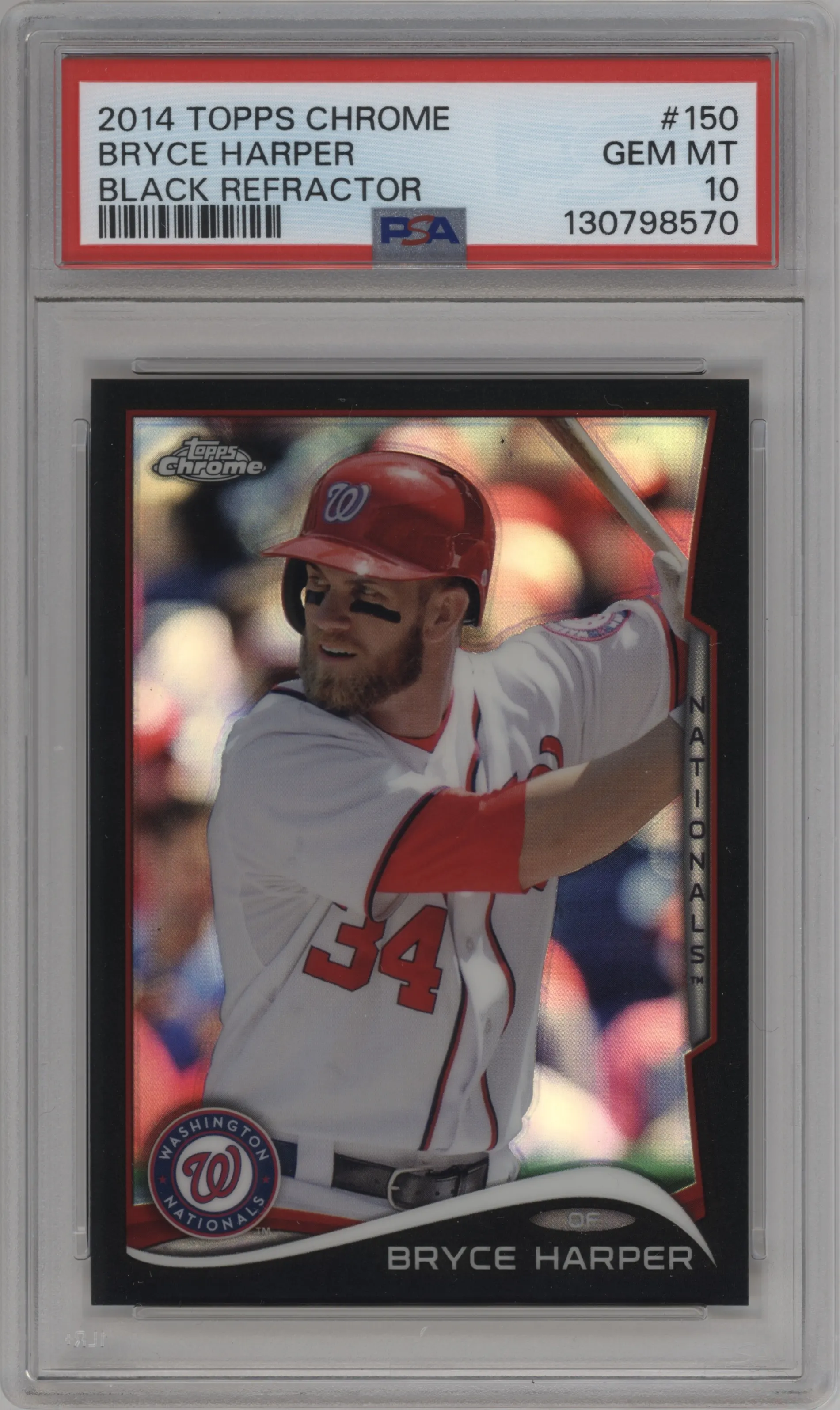 2014 Topps Chrome Bryce Harper Black Refractor #150 PSA 10