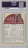 Michael Jordan from the 1990-91 NBA Hoops set graded by PSA and given an overall grade of 9.