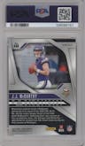J.J. McCarthy from the 2024 Panini Prizm set featuring a Disco Prizm parallel graded by PSA and given an overall grade of 10.