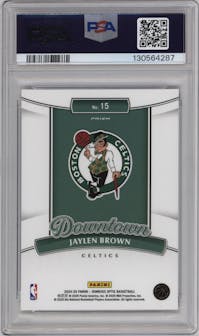 Jaylen Brown from the 2024-25 Donruss Optic set graded by PSA and given an overall grade of 10.