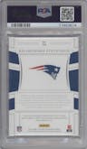 Rhamondre Stevenson from the 2021 Panini National Treasures set graded by PSA and given an overall grade of 8.