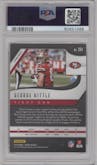 George Kittle from the 2019 Panini Prizm set featuring a Red Wave parallel graded by PSA and given an overall grade of 10.