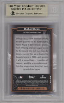 Shohei Ohtani from the 2024 Topps Cosmic Chrome set graded by Beckett and given an overall grade of 9.5.