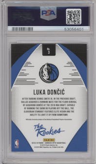 Luka Doncic from the 2018-19 Panini Donruss Optic set graded by PSA and given an overall grade of 10.