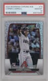 Corbin Carroll from the 2023 Bowman Mega Box set graded by PSA and given an overall grade of 10.