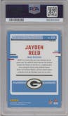 Jayden Reed from the 2023 Donruss Optic set featuring a Stars parallel graded by PSA and given an overall grade of 10.