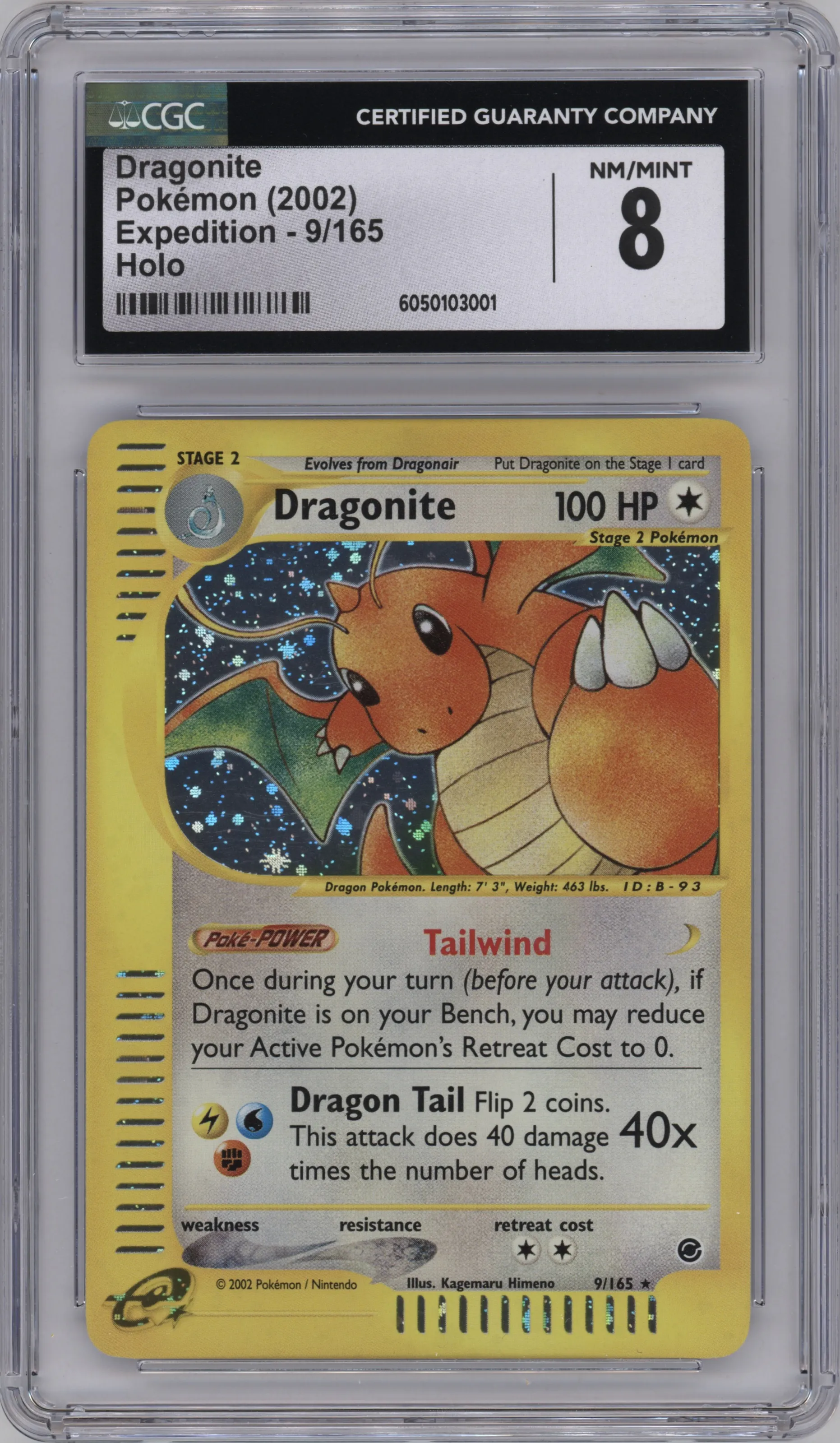 2002 Pokemon E-CARD Expedition Dragonite #9 CGC 8