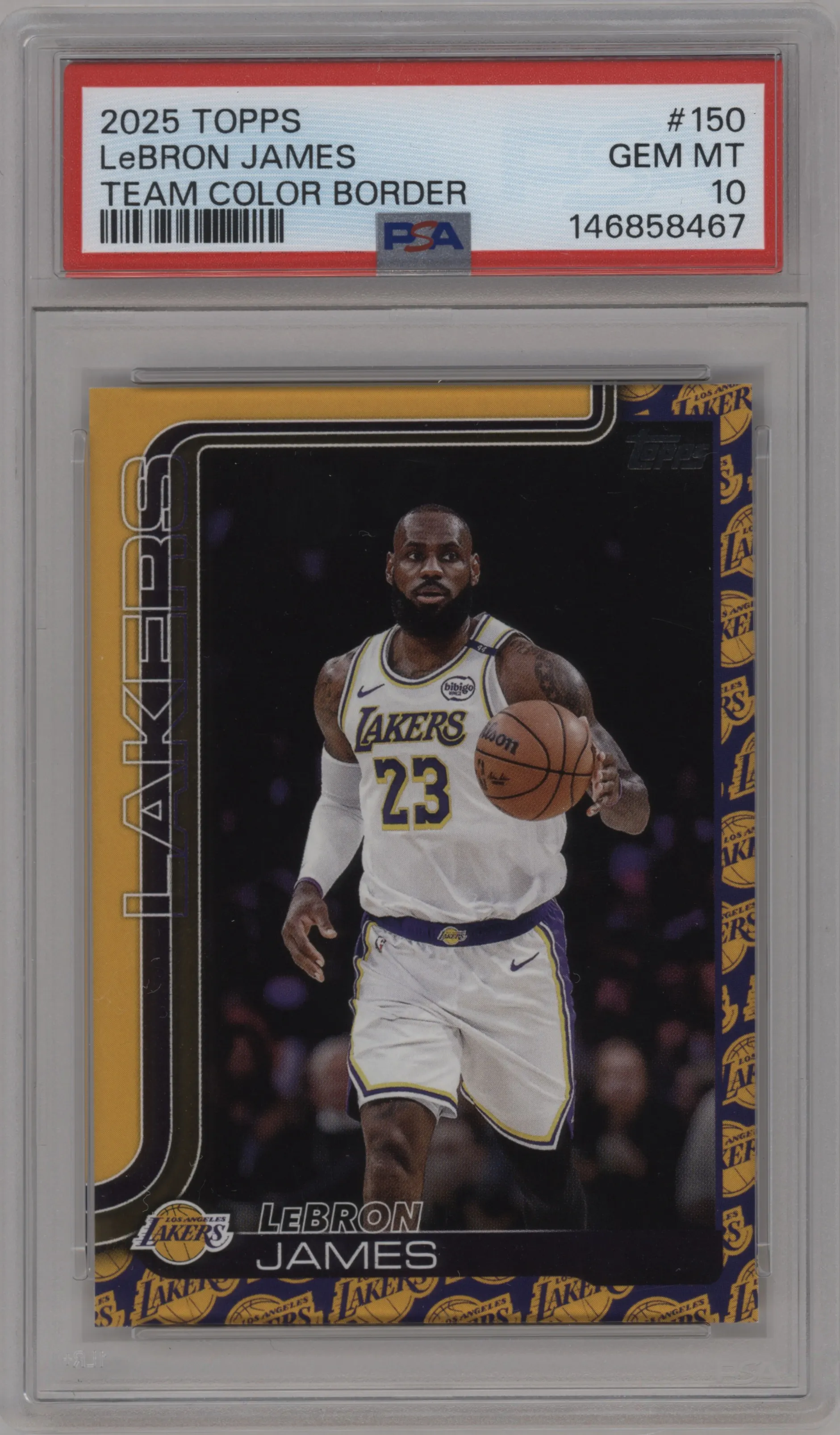 2025 Topps LeBron James Team Color Border #150 PSA 10