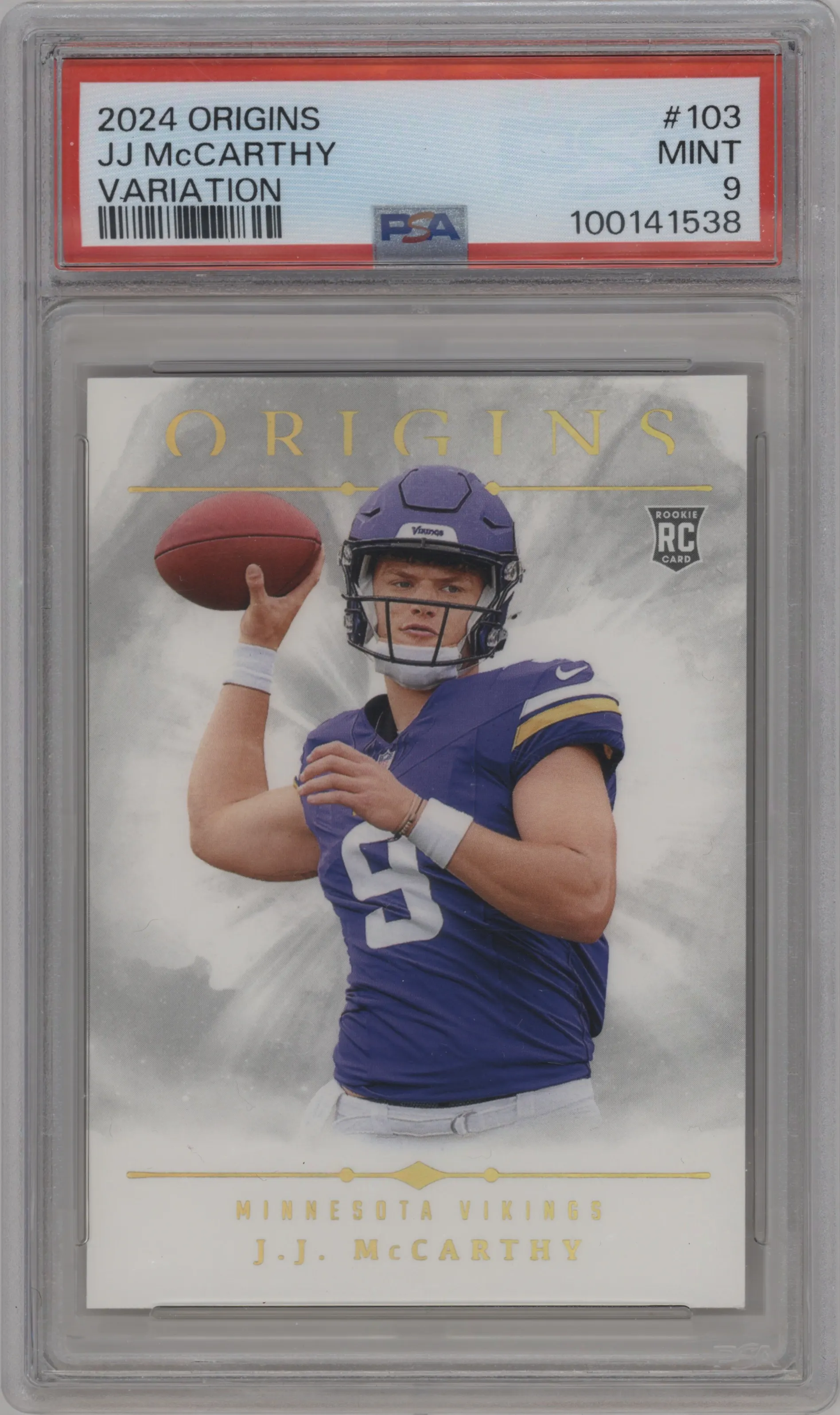 2024 Panini Origins Rke.Var. J.J. McCarthy PSA 9