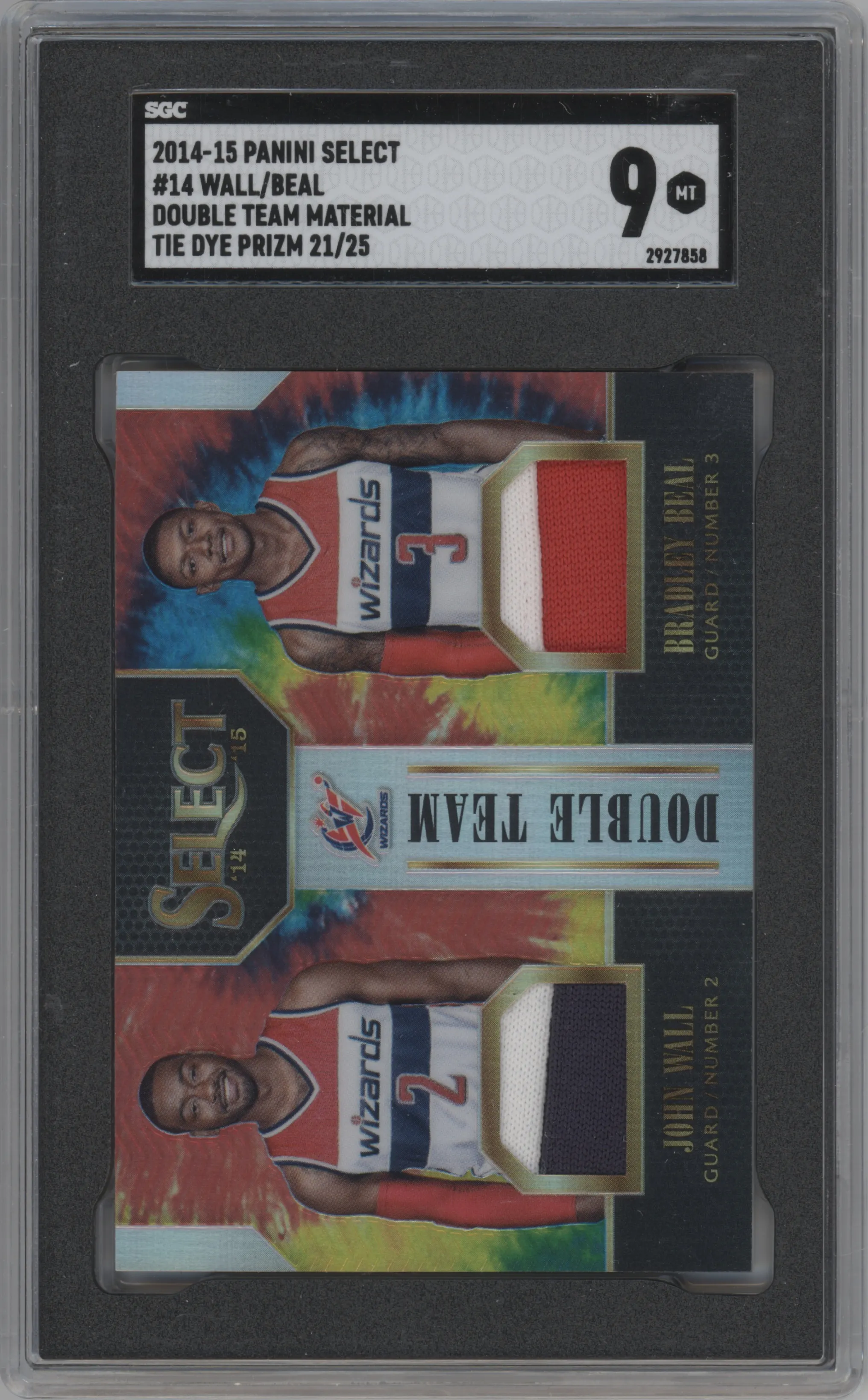 2014 Panini Select Double Team Jersey John Wall/Bradley Beal Tie-Dye Prizm SGC 9