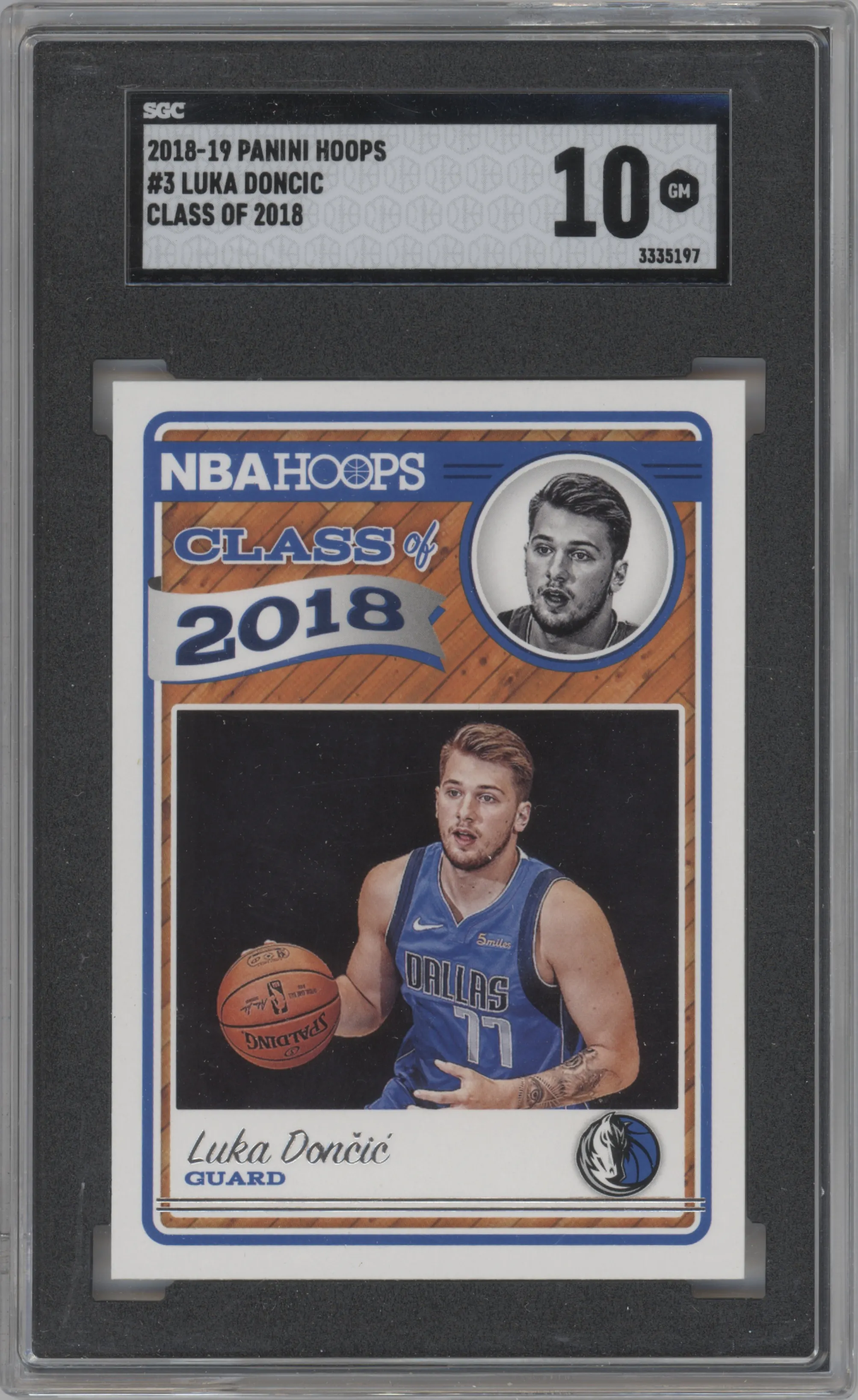 2018 Panini NBA Hoops Class of 2018 Luka Doncic #3 SGC 10