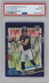 C.J. Stroud from the 2023 Donruss Optic set featuring a  Purple Shock parallel graded by PSA and given an overall grade of 10.