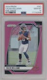 Caleb Williams from the 2024 Panini Prizm set featuring a Pink Prizm parallel graded by PSA and given an overall grade of 10.