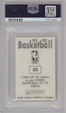 Michael Jordan from the 1992-93 Panini Stickers set featuring a Foil parallel graded by PSA and given an overall grade of 9.