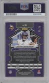 Justin Jefferson from the 2023 Panini Mosaic set featuring a Orange Fluorescent parallel graded by PSA and given an overall grade of 9.