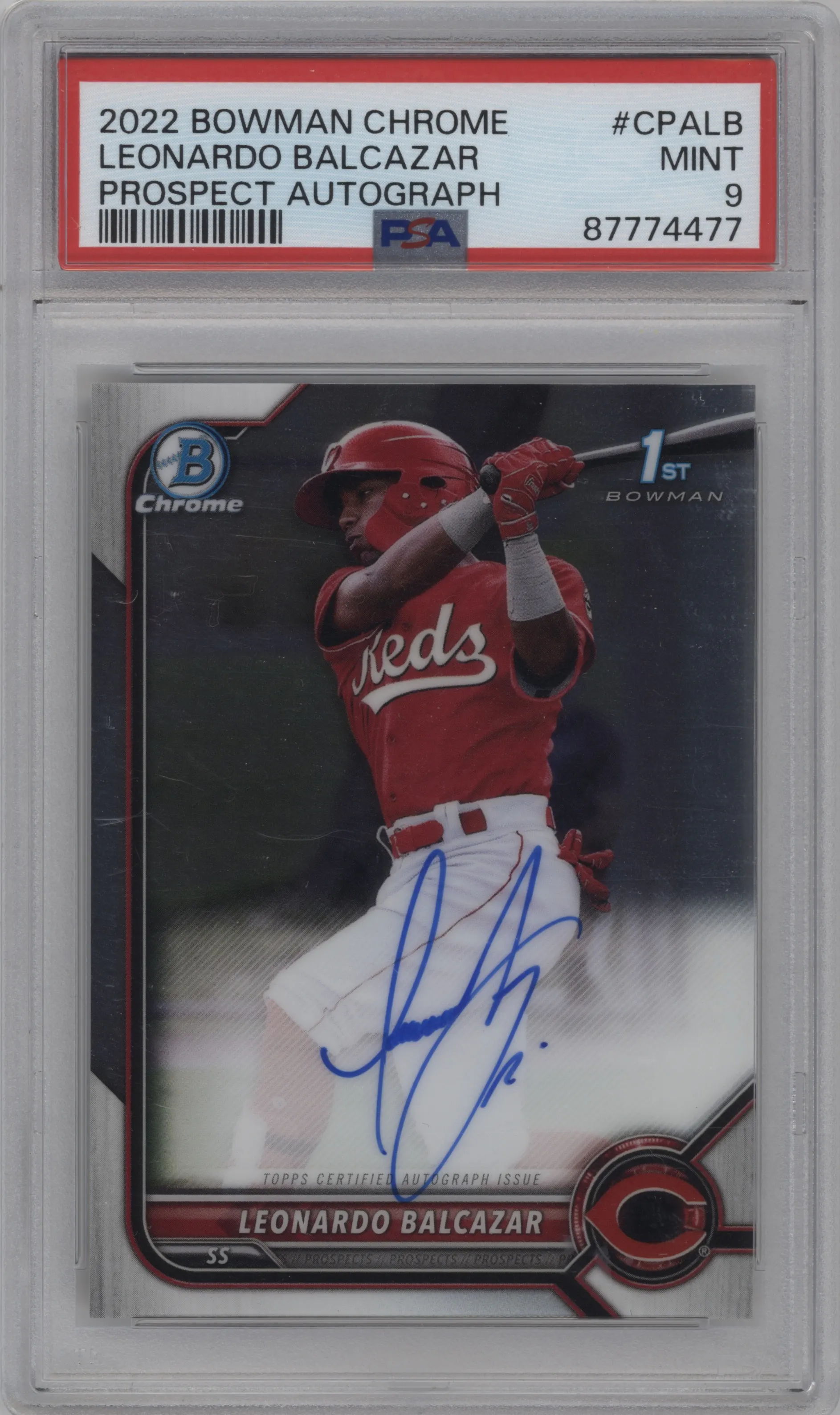 2022 Bowman Chrome Pros.Auto Leonardo Balcazar PSA 9