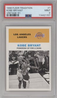 Kobe Bryant  from the 1998-99 Fleer Tradition set graded by PSA and given an overall grade of 9.
