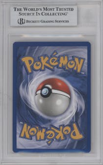 Charizard from the 2000 Pokemon set graded by Beckett and given an overall grade of 8.5.