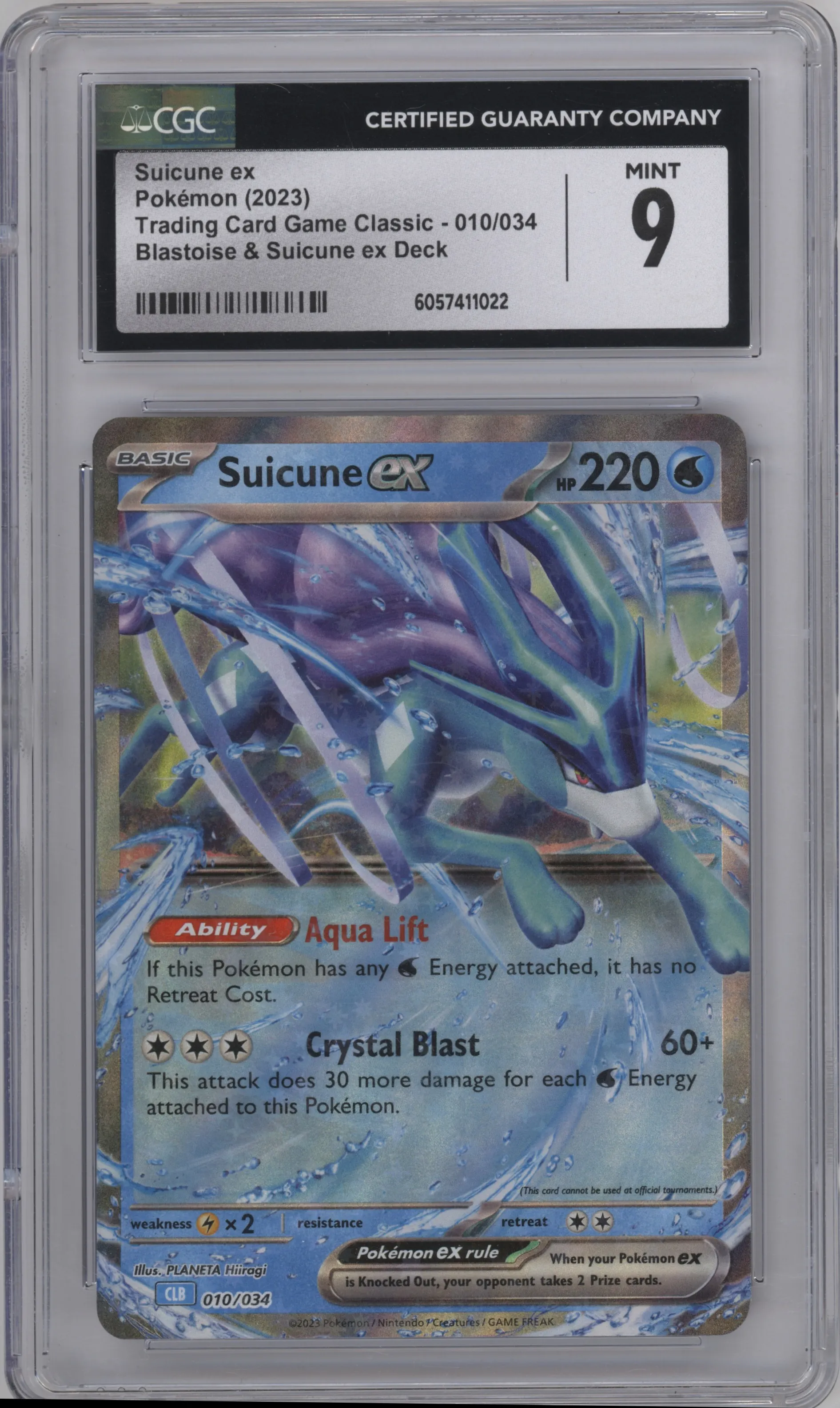 2023 Pokemon CLB Suicune ex CGC 9