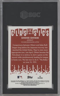 Shohei Ohtani from the 2022 Topps Chrome set graded by SGC and given an overall grade of 10.