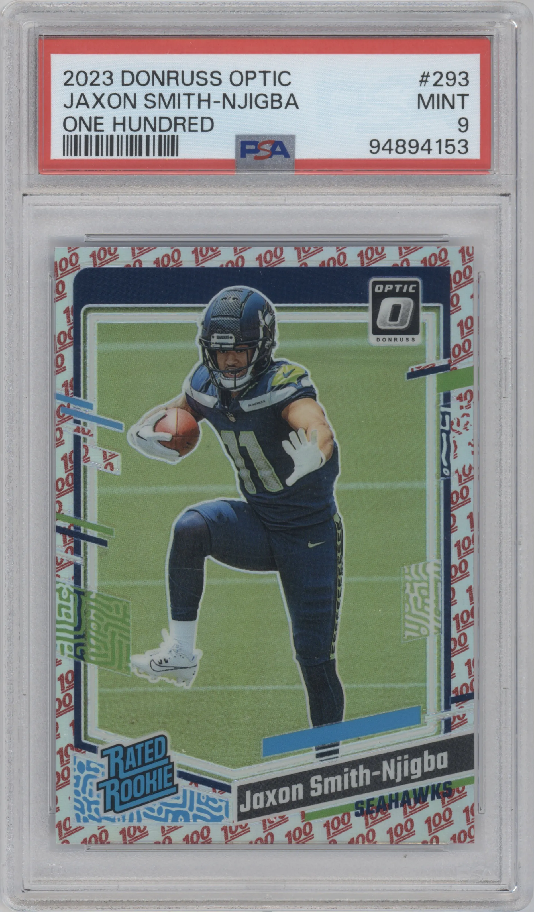 2023 Donruss Optic Rated Rookie Jaxon Smith-Njigba One Hundred #293 PSA 9