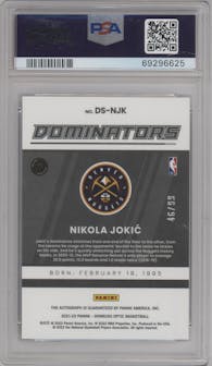 Nikola Jokic from the 2021-22 Panini Donruss Optic set graded by PSA and given an overall grade of 10.