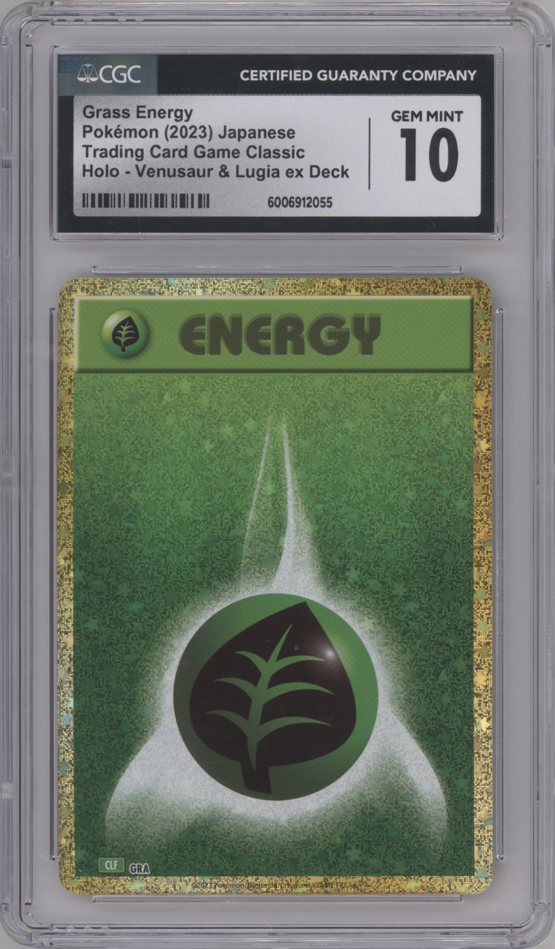 2023 Pokemon CLF Japanese Grass Energy Venusaur and Lugia ex Deck #GRA CGC 10