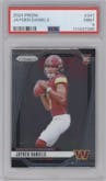 Jayden Daniels from the 2024 Panini Prizm set graded by PSA and given an overall grade of 9.
