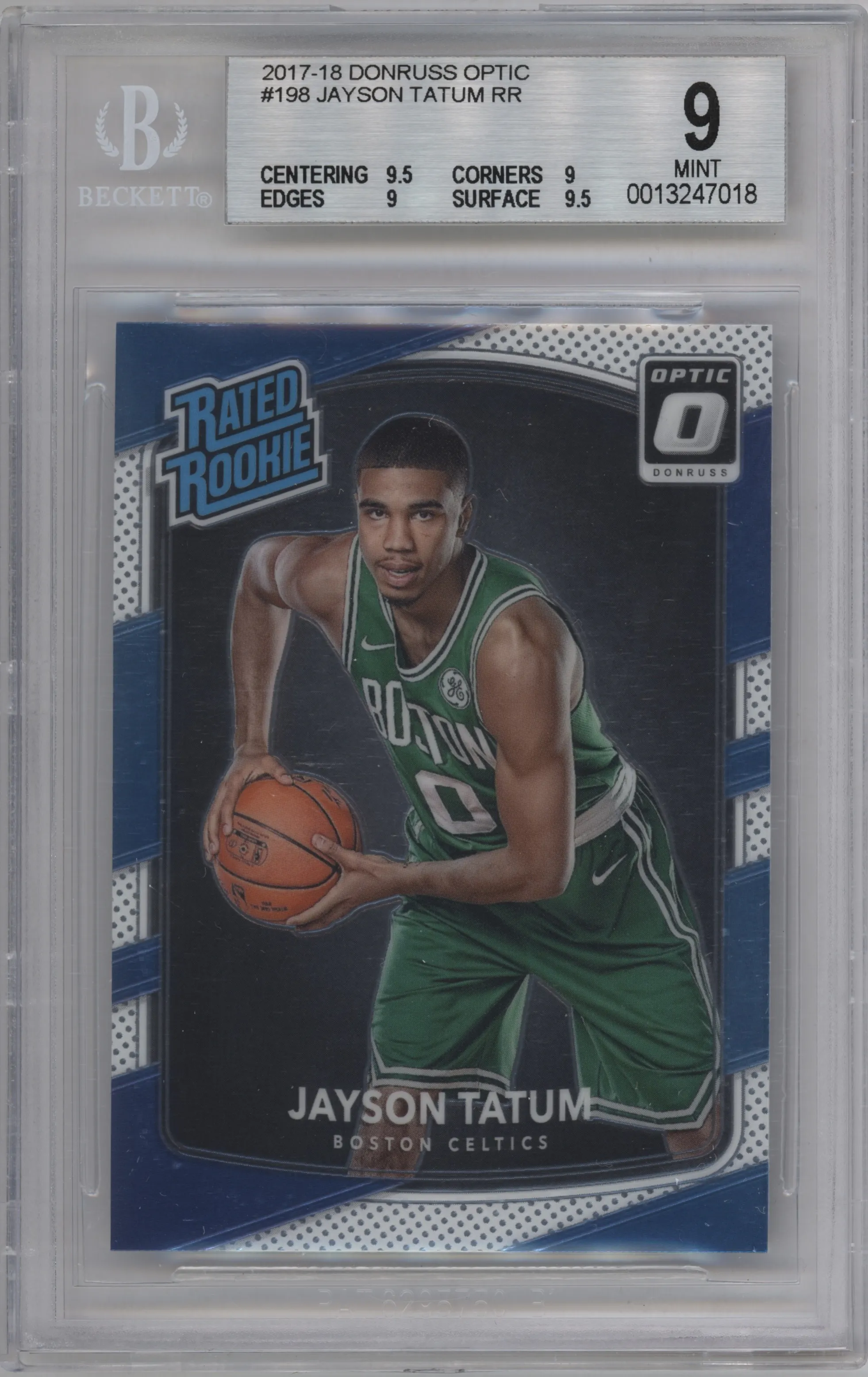 2017 Panini Donruss Optic Rated Rookie Jayson Tatum #198 BGS 9