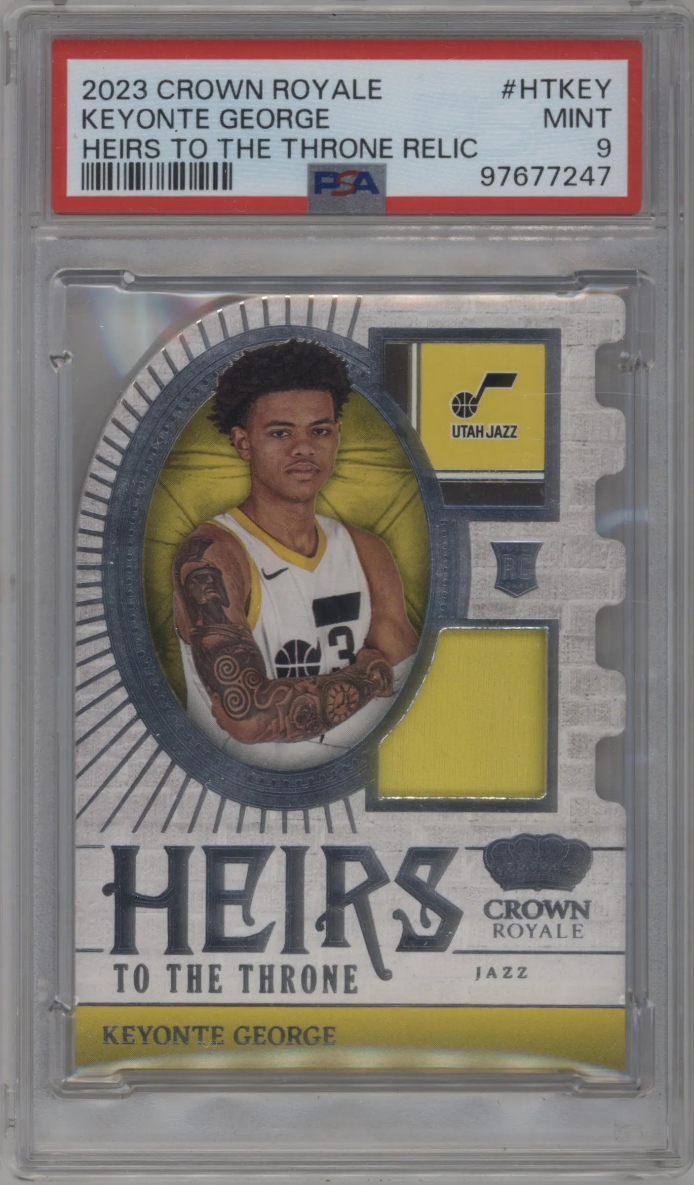 2023 Panini Crown Royale Heirs to the Throne Keyonte George #HT-KEY PSA 9