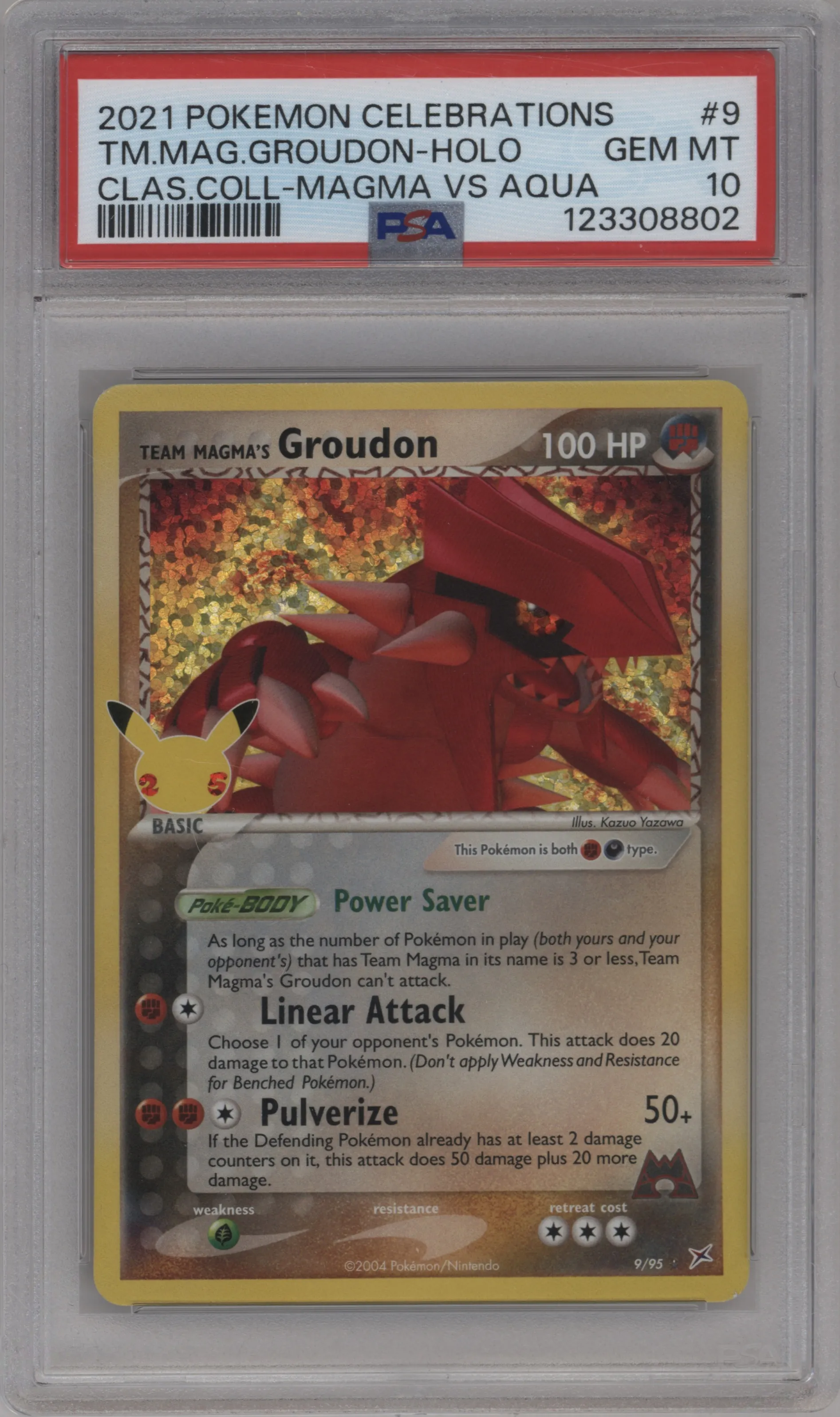2021 Pokemon SWSH Celebrations CC Team Magma's Groudon EX Team Magma vs Team Aqua #9 PSA 10