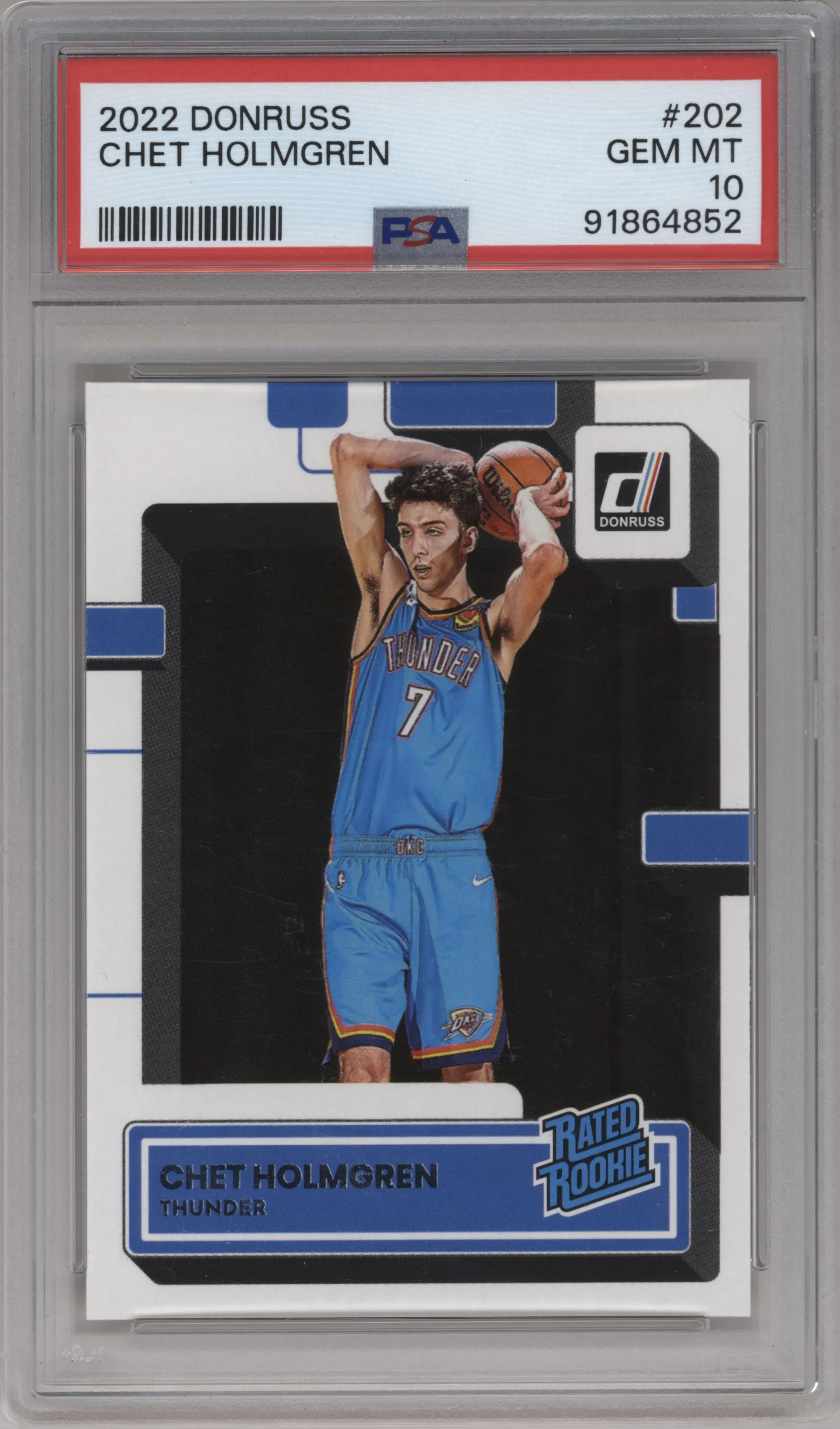2022 Panini Donruss Rated Rookie Chet Holmgren PSA 10