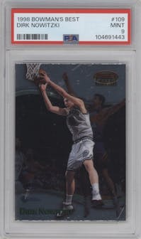 Dirk Nowitzki from the 1998-99 Bowman’s Best set graded by PSA and given an overall grade of 9.