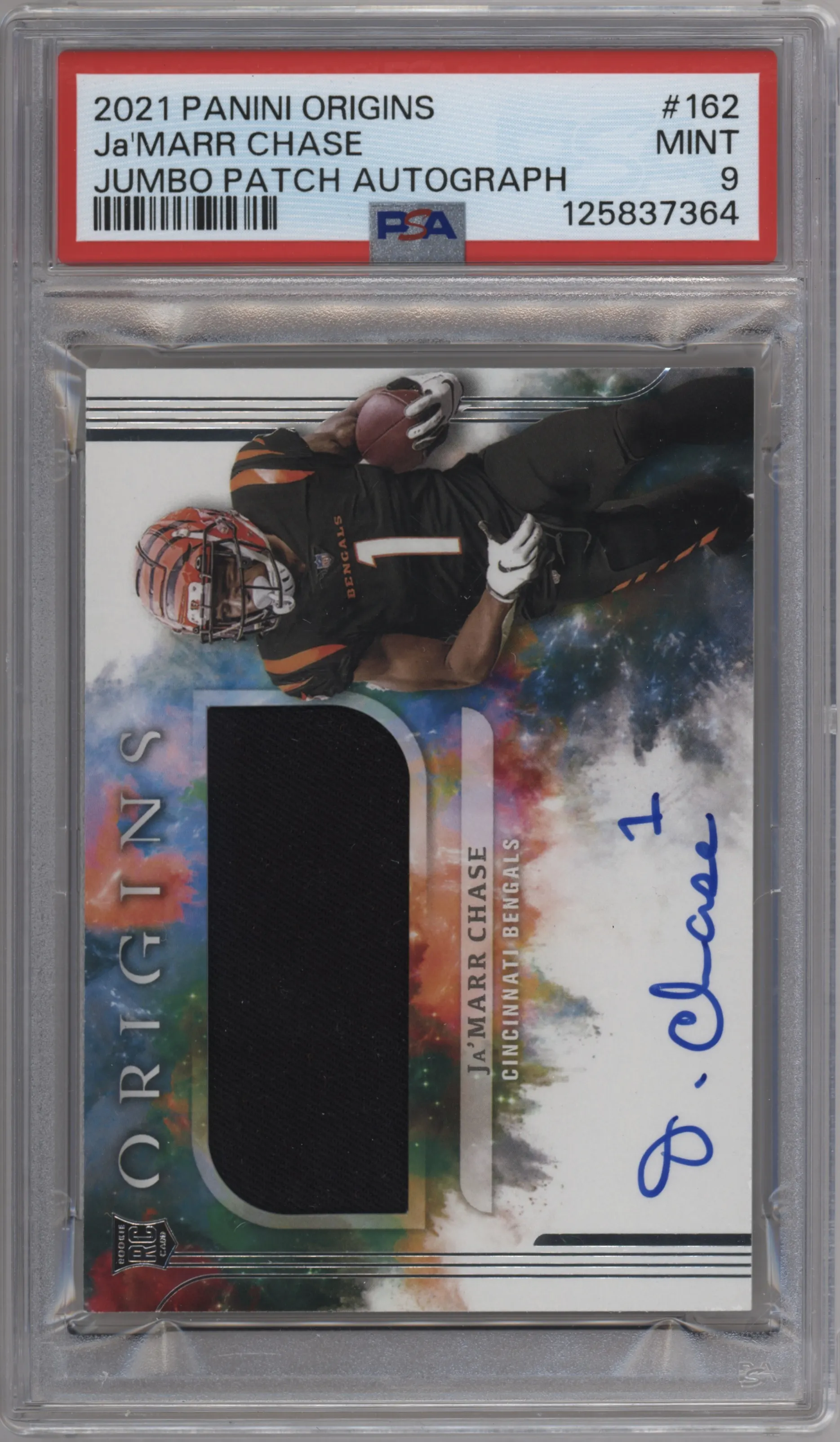 2021 Panini Origins Rke.Jumbo Jrsy.Au Ja'Marr Chase #162 PSA 9