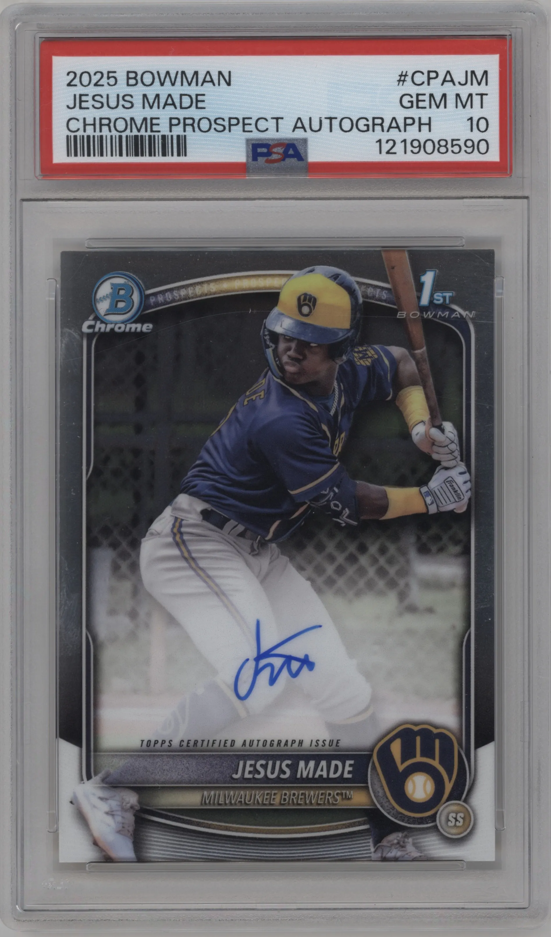 2025 Bowman Chr.Pros.AU Jesus Made #CPA-JM PSA 10