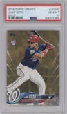 Juan Soto from the 2018 Topps Update set featuring a Gold parallel graded by PSA and given an overall grade of 10.