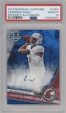 Cameron Ward from the 2023 Bowman University Chrome Sapphire set graded by PSA and given an overall grade of 10.