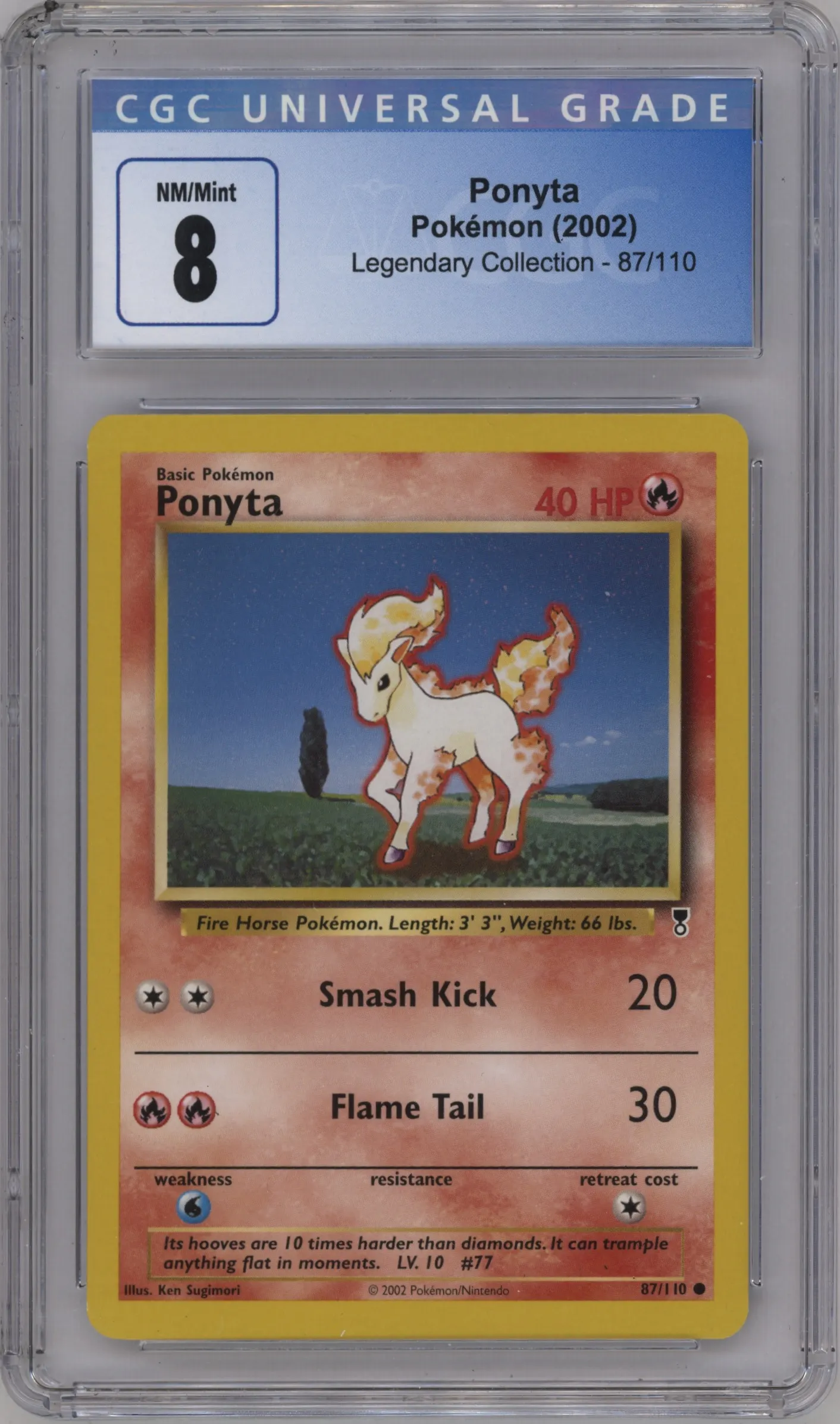 2002 Pokemon Legendary Collection Ponyta #87 CGC 8