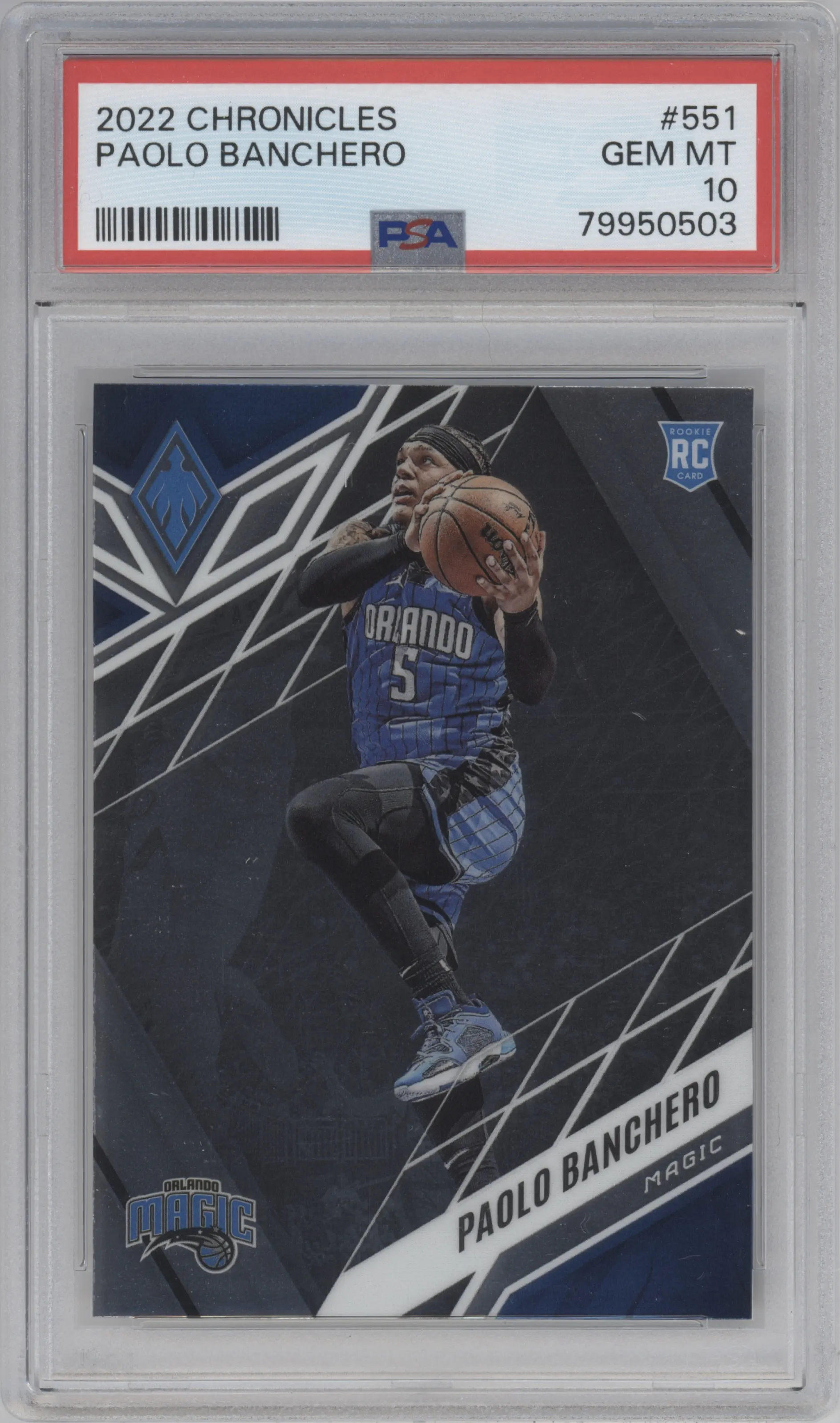 2022 Panini Chronicles Phoenix Paolo Banchero #551 PSA 10