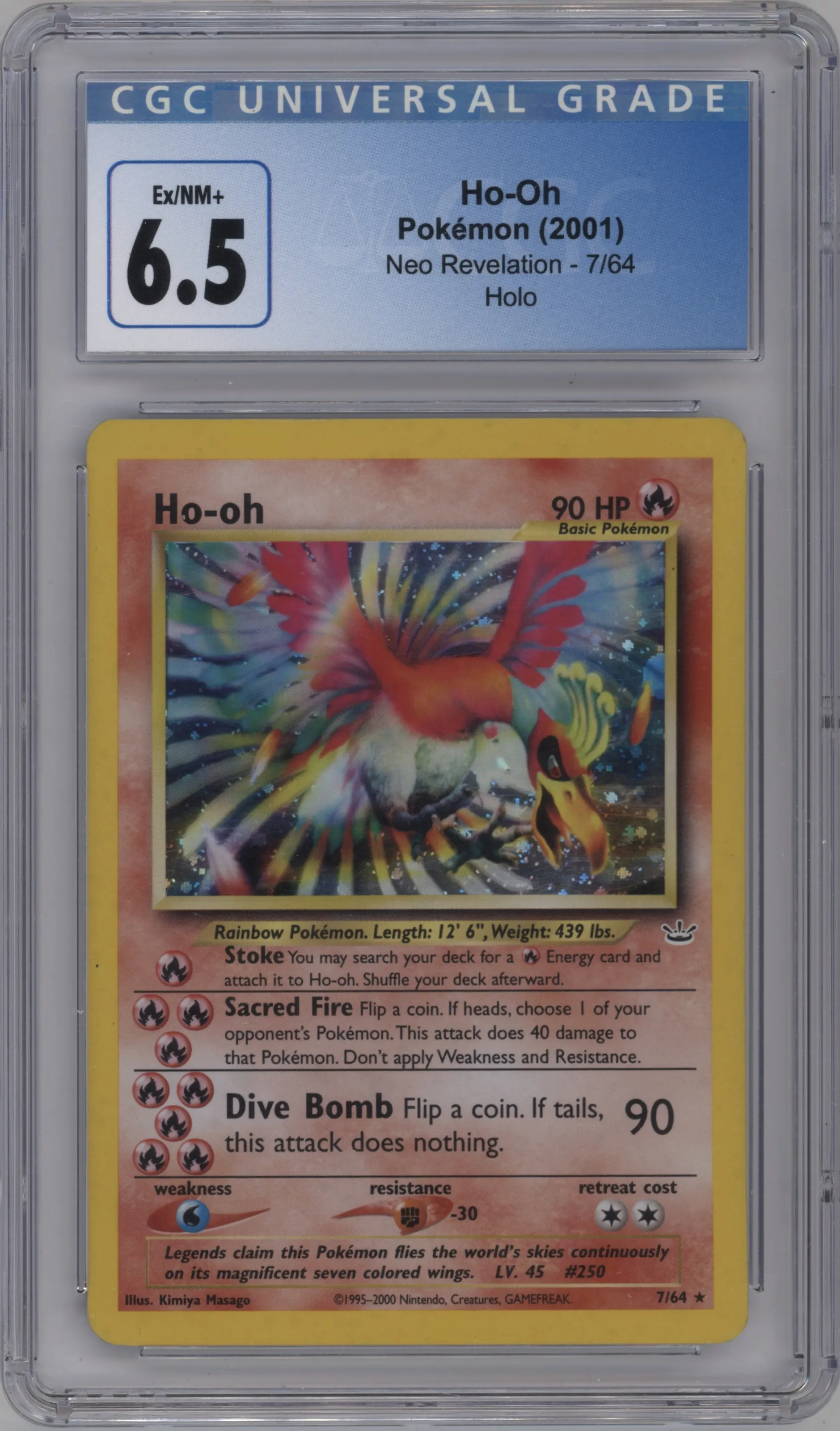 2001 Pokemon Neo Genesis Neo Revelation Ho-Oh #7 CGC 6.5