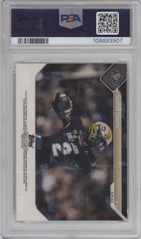 Shedeur Sanders from the 2023 Bowman U Now set graded by PSA and given an overall grade of 10.