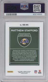 Matthew Stafford from the 2022 Panini Donruss set graded by PSA and given an overall grade of 10.
